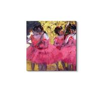 Artopweb EarthArt Materic 58 × 58 cm Tableau matériel 3D effet pinceau léger prêt à accrocher écologique - Dancer in pink between the sces de Degas Edgar