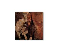 Artopweb EarthArt Materic 58 × 58 cm Tableau matériel 3D effet pinceau léger prêt à accrocher écologique - Unlicensed or even death. and man by Schiele Egon