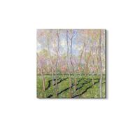 Artopweb EarthArt Materic 58 × 58 cm Tableau matériel 3D effet pinceau léger prêt à accrocher écologique - Trees in winter. look at Bennecourt par Monet Claude