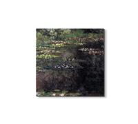 Artopweb EarthArt Materic 58 × 58 cm Tableau matériel 3D effet pinceau léger prêt à accrocher écologique - Water lies. water landscape V de Monet Claude