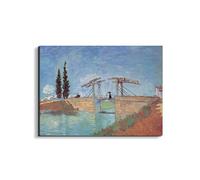 Artopweb EarthArt Materic 58 × 78 cm Tableau matériel 3D effet pinceau léger prêt à accrocher décoration maison art design italien écologique - Homage to Van Gogh - The Langlois bridge