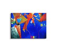 Artopweb EarthArt Materic 58 x 78 cm Tableau matériel 3D effet pinceau léger prêt à accrocher décoration maison art design italien écologique - Homage to Emilio - Outremer par Art Studio