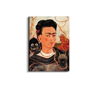 Artopweb EarthArt Materic 78 × 58 cm Tableau matériel 3D effet pinceau léger prêt à accrocher écologique - Homage to Frida Khalo - Self-Portrait with Monkey