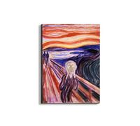 Artopweb EarthArt Materic 80 × 60 cm Tableau matériel 3D effet pinceau léger prêt à accrocher décoration maison art design italien écologique - The Scream de Munch Edvard