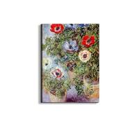 Artopweb EarthArt Materic 80 × 60 cm Tableau matériel 3D effet pinceau léger prêt à accrocher décoration maison art design italien écologique - Still Life with Anemones di Monet Claude