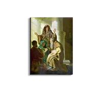 Artopweb EarthArt Materic 80 × 60 cm Tableau matériel 3D effet pinceau léger prêt à accrocher décoration maison art design italien écologique - Hannah and Simeon in the temple de Rembrandt