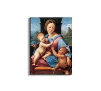 Artopweb EarthArt Materic 80 × 60 cm Tableau matériel 3D effet pinceau léger prêt à accrocher décoration maison art design italien écologique madonna aldobrandini di Sanzio Raffaello