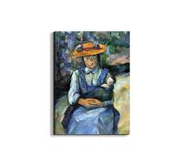 Artopweb EarthArt Materic 80 × 60 cm Tableau matériel 3D effet pinceau léger prêt à accrocher décoration maison art design italien écologique fille avec poupée de Cezanne Paul