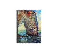 Artopweb EarthArt Materic 80 × 60 cm Tableau matériel 3D effet pinceau léger prêt à accrocher Eco-Friendly - The rocky cliffs of Eì ?tretat (La Porte man) II de Monet Claude