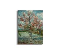 Artopweb EarthArt Materic 80 × 60 cm Tableau matériel 3D effet pinceau léger prêt à accrocher écologique - Pink Peach Trees Souvenir de Mauve par Van Gogh Vincent