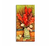 Artopweb EarthArt Plain 100 x 50 cm Cadre fin art mat anti-réflexe léger prêt à accrocher écologique - Still Life with red gladiolas par Van Gogh Vincent