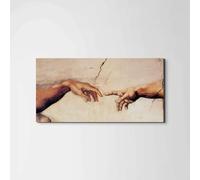 Artopweb EarthArt Plain 50 × 100 cm Cadre fin art mat anti-réfléchissant léger prêt à accrocher décoration maison art design italien écologique - Homage to Michelangelo - Creation of Adam I
