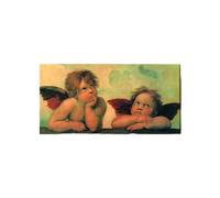 Artopweb EarthArt Plain 50 × 100 cm Cadre fin art mat anti-réflexe léger prêt à accrocher décoration maison art design italien écologique - Homage to Raffaello - Madonna Sixtina