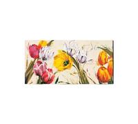 Artopweb EarthArt Plain 50 × 100 cm Cadre fin art mat anti-réflexe léger prêt à accrocher décoration maison art design italien écologique - Tulips Brush d'Art Studio