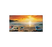 Artopweb EarthArt Plain 50 × 100 cm Cadre Fine Art Mat Anti-Réflexe Léger Prêt à Suspendre Décoration Maison Art Design Italien Eco-Friendly - Sunshine Beach par Art Studio