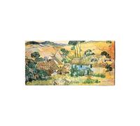 Artopweb EarthArt Plain 50 × 100 cm Cadre Fine-Art Mat Anti-Réflexe Léger Prêt à Suspendre Eco-Friendly - Thatched houses in front of a hill de Van Gogh Vincent