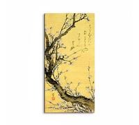Artopweb EarthArt Plain 50 × 100 cm | Tableau Fine-Art mat anti-reflet, léger et prêt à accrocher | Décoration de la maison Art Made in Italy Eco-Friendly - Flowering plum de Hokusai Katsushika