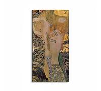 Artopweb EarthArt Plain 50 × 100 cm | Tableau Fine-Art mat anti-reflet, léger et prêt à accrocher | Décoration maison Arte Made in Italy Eco-Friendly - Water snakes (friends) I de Klimt Gustav