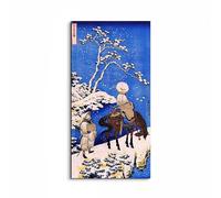 Artopweb EarthArt Plain 50×100 cm | Tableau Fine-Art mat anti-reflet, léger et prêt à accrocher - The poet Teba on a cheval de Hokusai Katsushika