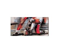 Artopweb EarthArt Plain 50 × 100 cm Tableau Fine-Art Mat Anti-Réflexe Léger Prêt à Suspendre Décoration Maison Art Design Italien Eco-Friendly - Football legs d'Art Studio