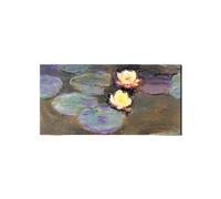 Artopweb EarthArt Plain 50 × 100 cm Tableau Fine-Art Mat Anti-Réflexe Léger Prêt à Suspendre Décoration Maison Art Design Italien Eco-Friendly - Homage to Monet - Nympheas I de Art Studio