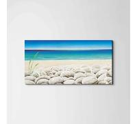 Artopweb EarthArt Plain 50 × 100 cm Tableau Fine-Art Mat Anti-Réflexe Léger Prêt à Suspendre Décoration Maison Art Design Italien Eco-Friendly - Rocks on the Beach par Art Studio
