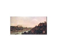 Artopweb EarthArt Plain 50 × 100 cm Tableau Fine-Art Mat Anti-Réflexe Léger Prêt à Suspendre Décoration Maison Art Design Italien Eco-Friendly - View of Pirna di Canaletto