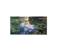 Artopweb EarthArt Plain 50 × 100 cm Tableau Fine-Art Mat Anti-Réflexe Léger Prêt à Suspendre Décoration Maison Art Design Italien Eco-Friendly - Water Lillies III de Monet Claude
