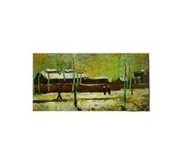 Artopweb EarthArt Plain 50 × 100 cm Tableau Fine-Art Mat Anti-Réflexe Léger Prêt à Suspendre Décoration Maison Art Design Italien Eco-Friendly - Old Station de Van Gogh Vincent