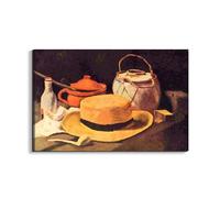 Artopweb EarthArt Plain 53 × 80 cm Cadre fin art mat anti-réfléchissant léger prêt à accrocher écologique - Still Life with Pipe and Straw Hat de Van Gogh Vincent