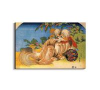 Artopweb EarthArt Plain 53 × 80 cm Cadre fin art mat anti-réflexe léger prêt à accrocher décoration maison art design italien écologique - Tschin - le chien animal de compagnie de Hokusai Katsushika