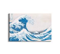 Artopweb EarthArt Plain 53 × 80 cm Cadre Fine Art Mat Anti-Réflexe Léger Prêt à Suspendre Décoration Maison Art Design Italien Eco-Friendly - Homage to Hokusai - The great wave of Kanagawa