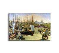 Artopweb EarthArt Plain 53 × 80 cm Tableau Fine Art Mat Anti-Réflexe Léger Prêt à Suspendre Décoration Maison Art Design Italien Eco-Friendly - Port of Bordeaux de Manet Édouard