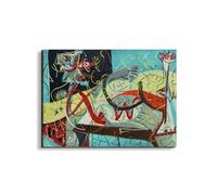 Artopweb EarthArt Plain 58 x 78 cm Cadre fin art mat anti-réflexe léger prêt à accrocher décoration maison art design italien écologique - Homage to Pollock - Figure Stenographic