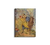 Artopweb EarthArt Plain 78 × 58 cm Cadre fin art mat anti-réflexe léger prêt à accrocher décoration maison art design italien écologique - Homage to Van Gogh - The good Samaritan