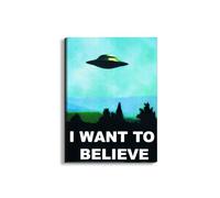 Artopweb EarthArt Plain 78 × 58 cm Cadre Fine Art Mat Anti-Réflexe Léger Prêt à Suspendre Décoration Maison Art Design Italien Eco-Friendly - OVNI, I Want to Believe di Art Studio