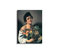 Artopweb EarthArt Plain 78 x 58 cm Cadre fin art mat anti-réflexe léger prêt à accrocher décoration maison art design italien écologique - Homage to Caravaggio - Boy with fruit