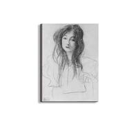 Artopweb EarthArt Plain 80 × 60 cm Cadre fin art mat anti-réfléchissant léger prêt à accrocher décoration maison art design italien écologique fille avec long cheveux par Klimt Gustav