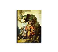 Artopweb EarthArt Plain 80 × 60 cm Cadre fin art mat anti-réfléchissant léger prêt à accrocher décoration maison art design italien écologique - Prophet Balaam and the donkey de Rembrandt