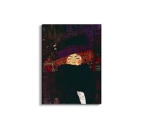 Artopweb EarthArt Plain 80 × 60 cm Cadre fin art mat anti-réfléchissant léger prêt à accrocher décoration maison art design italien écologique - Lady with hat and feather par Klimt Gustav
