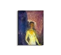 Artopweb EarthArt Plain 80 × 60 cm Cadre fin art mat anti-réflexe léger prêt à accrocher décoration maison art design italien écologique - Portrait en hell de Munch Edvard