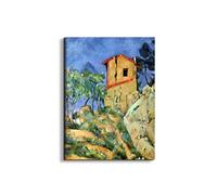 Artopweb EarthArt Plain 80 × 60 cm Cadre fin art mat anti-réflexe léger prêt à accrocher décoration maison art design italien écologique - House with Walls by Cezanne Paul