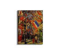 Artopweb EarthArt Plain 80 × 60 cm Cadre Fine Art Mat Anti-Réflexe Léger Prêt à Suspendre Décoration Maison Art Design Italien Eco-Friendly - 14 Juillet à Paris par Van Gogh Vincent