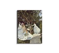 Artopweb EarthArt Plain 80 × 60 cm Cadre Fine Art Mat Anti-Réflexe Léger Prêt à Suspendre Décoration Maison Art Design Italien Eco-Friendly - Women in the Garden par Monet Claude