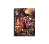 Artopweb EarthArt Plain 80 × 60 cm Cadre Fine Art Mat Anti-Réflexe Léger Prêt à Suspendre Décoration Maison Art Design Italien Eco-Friendly - Temptation of St Anthony de Bosch Hieronymus