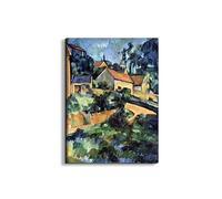 Artopweb EarthArt Plain 80 × 60 cm Cadre Fine Art Mat Anti-Réflexe Léger Prêt à Suspendre Décoration Maison Art Design Italien Eco-Friendly - Route courbes à Montgeroult par Cezanne Paul