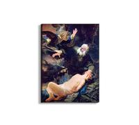 Artopweb EarthArt Plain 80 × 60 cm Cadre Fine Art Mat Anti-Réflexe Léger Prêt à Suspendre Eco-Friendly - The angel prevents the sacrifice of Isaac de Rembrandt