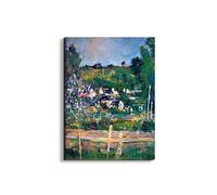 Artopweb EarthArt Plain 80 × 60 cm Cadre Fine Art Mat Anti-Réflexe Léger Prêt à Suspendre Eco-Friendly - Village behind the view of Auvers-sur-Oise. La clôture de Cezanne Paul