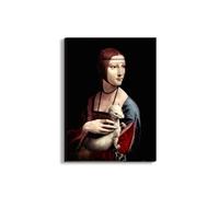 Artopweb EarthArt Plain 80 × 60 cm Cadre Fine Art Mat Anti-Réflexe Léger Prêt à Suspendre Eco-Friendly - Portrait of a Lady with Ermine di Da Vinci Leonardo