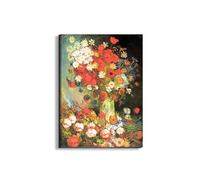 Artopweb EarthArt Plain 80 × 60 cm Cadre Fine Art Mat Anti-Réflexe Léger Prêt à Suspendre Eco-Friendly - Vase avec cornflowers and poppies. pivoines et chrysanthemums de Van Gogh Vincent